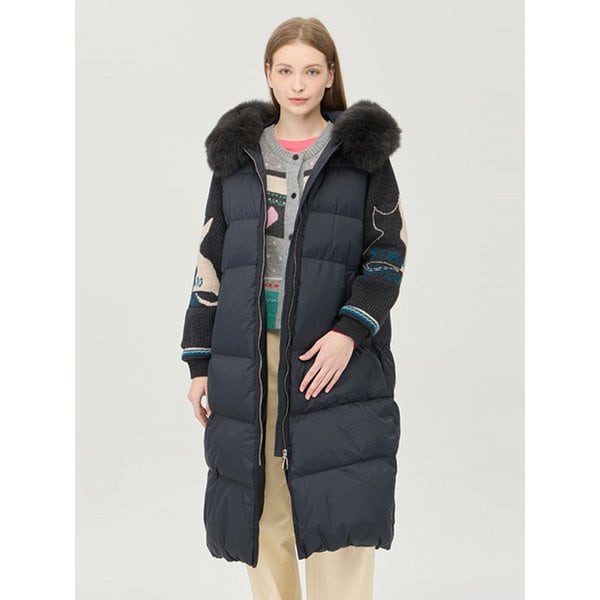 [Online Exclusive] 니트 블록 덕다운 점퍼_BAPDE6561DG