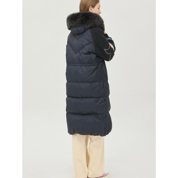 [Online Exclusive] 니트 블록 덕다운 점퍼_BAPDE6561DG