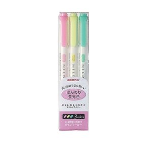 (ZEBRA) 마일드라이너 형광펜 3색 Mild Liner 제브 (WD06283)