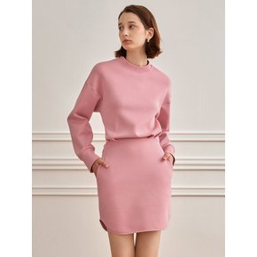 YY_Wool roundneck sweatshirt dress_PINK