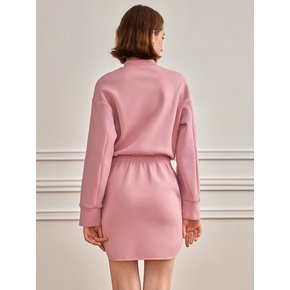 YY_Wool roundneck sweatshirt dress_PINK