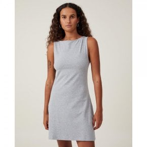 4653717 Cotton On Bella Boat Neck Mini Dress - Grey Marle