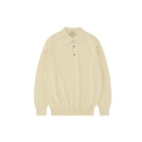 Cotton standard saddle Polo Knit (Ecru)