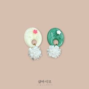 진주볼 브로치 여성 여아 한복 악세사리 장신구 혼주 웨딩 소품