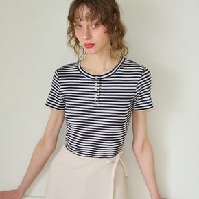 Punching Stripe T Navy