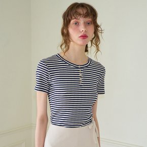 Punching Stripe T Navy