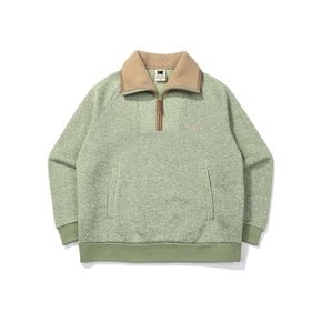 [공식]브라우니 세미오버핏 라이트웜 기모 반집업 맨투맨 MINT GREEN