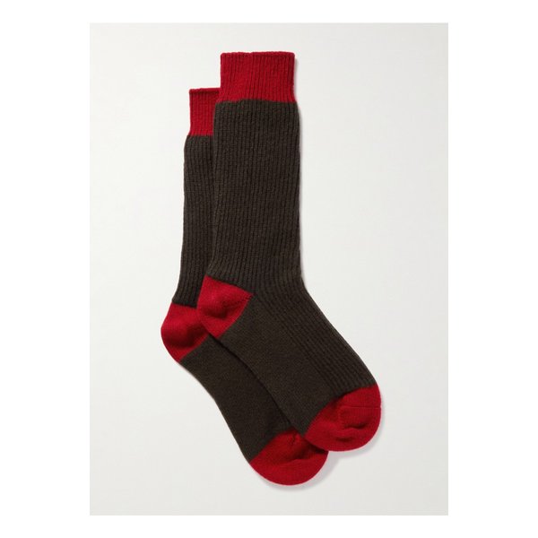 게스트인레지던스 더 소프트 투톤 골지 캐시미어 양말 초콜릿 46376663162897943