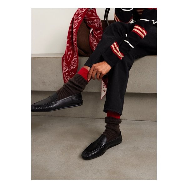 게스트인레지던스 더 소프트 투톤 골지 캐시미어 양말 초콜릿 46376663162897943