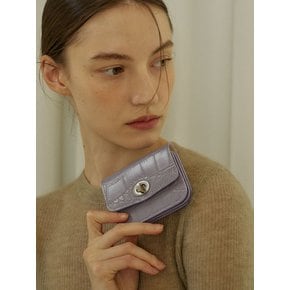 Wonder wallet - Croc lavender gold/silver