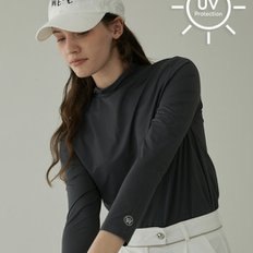 / [WTOP23018] Cooling UV half neck t-shitrs charcoal