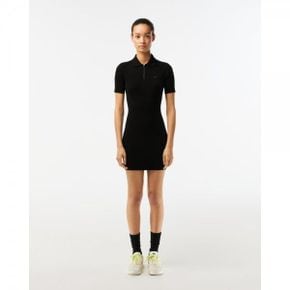 4379457 Lacoste Knit Polo Dress - Black