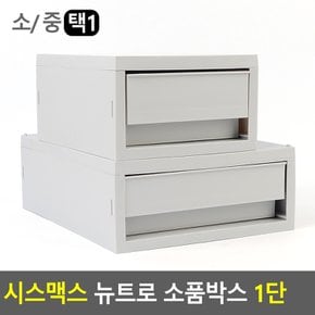 시스맥스 뉴트로 소품박스 1단 데스크정리함 다용도정리함 주방잡화정리함 화장품정리대 소품정리함 보관함 수납함 멀티박스 다이소