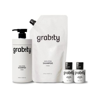 grabity 그래비티 헤어리프팅 샴푸 스트롱 리필 세트(475ml본품+475ml리필+미니30ml2개)
