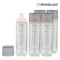 K2837JY 사각실리콘 오일병 화이트 250ml 5개구성