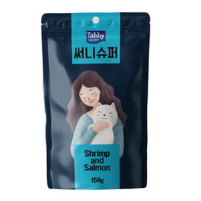 테비 고양이 간식 써니슈퍼 새우와 겉바속촉 연어150g X ( 3매입 )