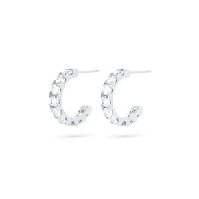 3MM 화이트 테니스 귀걸이