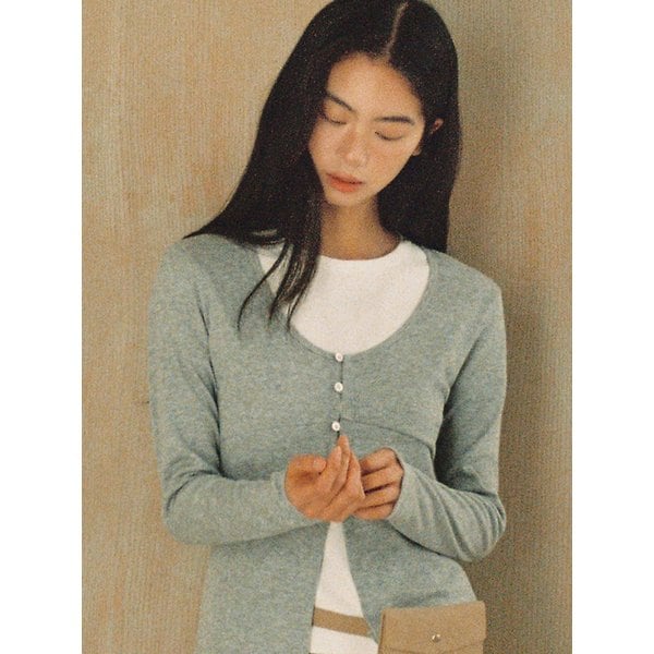 링 코튼 가디건 그레이 C019