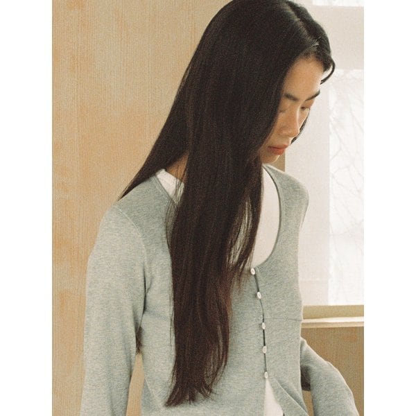 링 코튼 가디건 그레이 C019