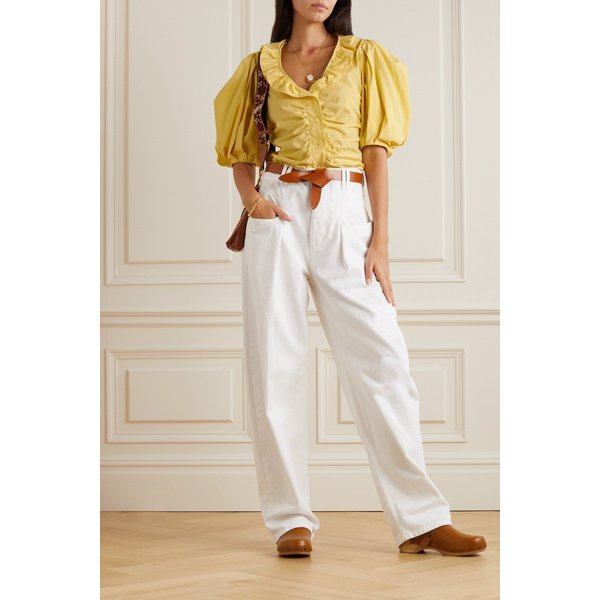 Catalia Silk And Cotton-blend Blouse 옐로 1647597303984084