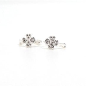 925Silver 크로바 큐빅 원터치 귀걸이 OPHEE1452