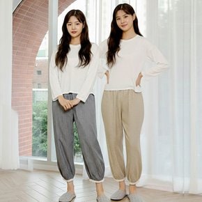 순면 잔잔한 들꽃무늬 여성 잠옷 하의 바지