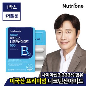 맥시도스 니코틴산아미드 500 1박스 (1개월분) 나이아신/고함량/미국산/식물성캡슐