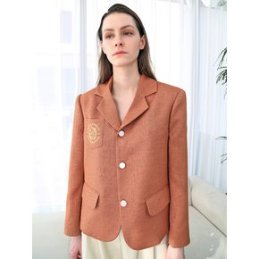 린넨 포켓 자수 브라운 자켓_ Linen Embroidery Brown JK