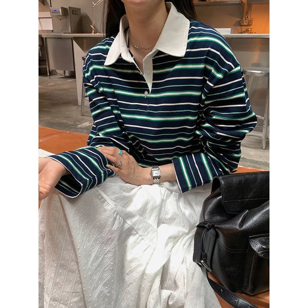 리키 럭비 카라박시티_NAVY+GREEN