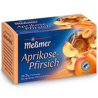  독일 메쓰머 애프리콧 살구 복숭아 과일차 MESSMER Aprikose Pfirsich 20티백 4개