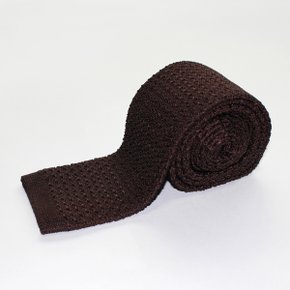 솔리드 브라운 실크 니트타이(Solid Brown Silk Knitted tie)