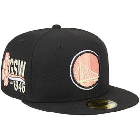 [해외] 1101438 뉴에라 모자 NBA 골든스테이트 워리어스 Floral Side 59FIFTY Fitted Hat Black