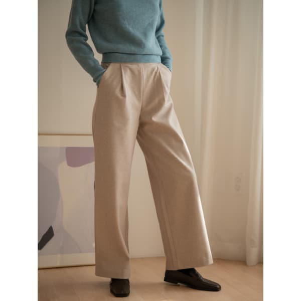 WED_Slim two tuck slacks_OTMEAL