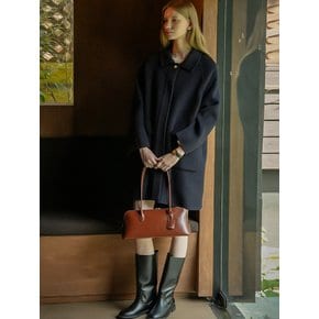 Sonnet wide leather shoulder bag_Brick