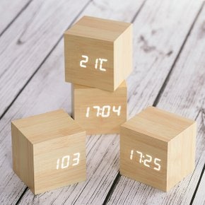 지성INC 플라이토 우드 정사각 LED 탁상시계 아답터 별매 메이플