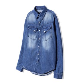 WESTERN WASHED DENIM SHIRTS BLUE