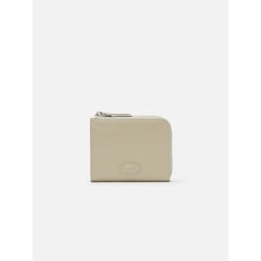 Oval button wallet Wrinkled neutral oat