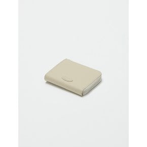 Oval button wallet Wrinkled neutral oat