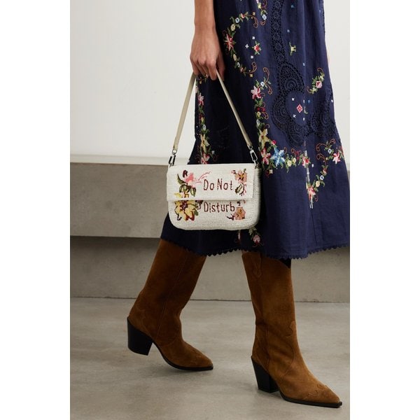 스타우드 티미 가죽 트리밍 비즈 새틴 숄더백 46376663162986094