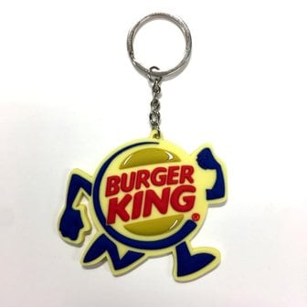  러버키 체인 BurgerKing 버거킹 캐릭터- 로고 3D 열쇠고리- 병행 수입