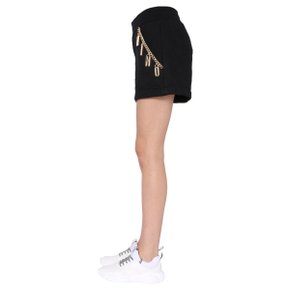 SS21 MOSCHINO Shorts SMILE QUILTED BERMUDA BLACK 03050527_0555