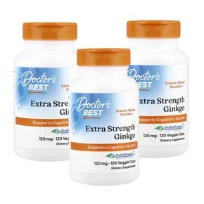 징코 엑스트라 스트렝스 은행잎추출물 ginkgo 120mg 120베지캡슐 X 3통