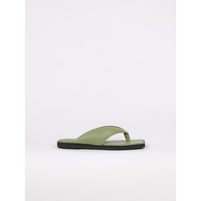 Nadia Flip-Flop Leather Slides Sage Green