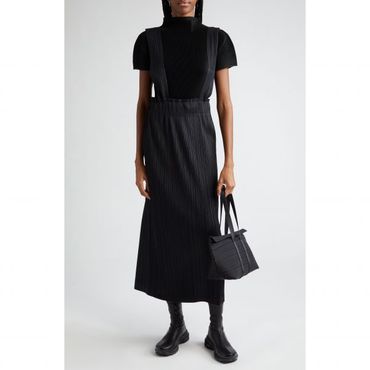 이스퀘어 4617535 Pleats Please Issey Miyake Thicker Bottoms Pleated Crop Overall Skirt