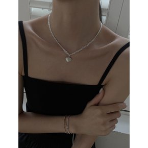 [925silver] Smudge heart necklace