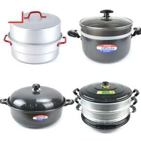 대용량 2단 알루미늄 찜통 실리콘찜시트-노랑 110mm