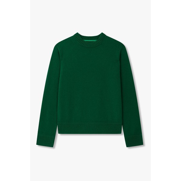 남성 울 크루넥 니트 풀오버 (그린) 6425330114000