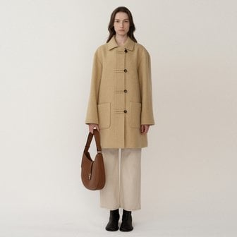 킨더살몬 PF23 알파카 Jeanne Half Coat Camel