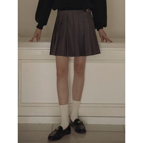 Buckle point pleats skirt_Gray