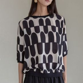모던 아트패턴 7부 블라우스_P403911138
